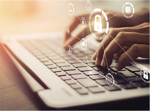 Person typing on a computer